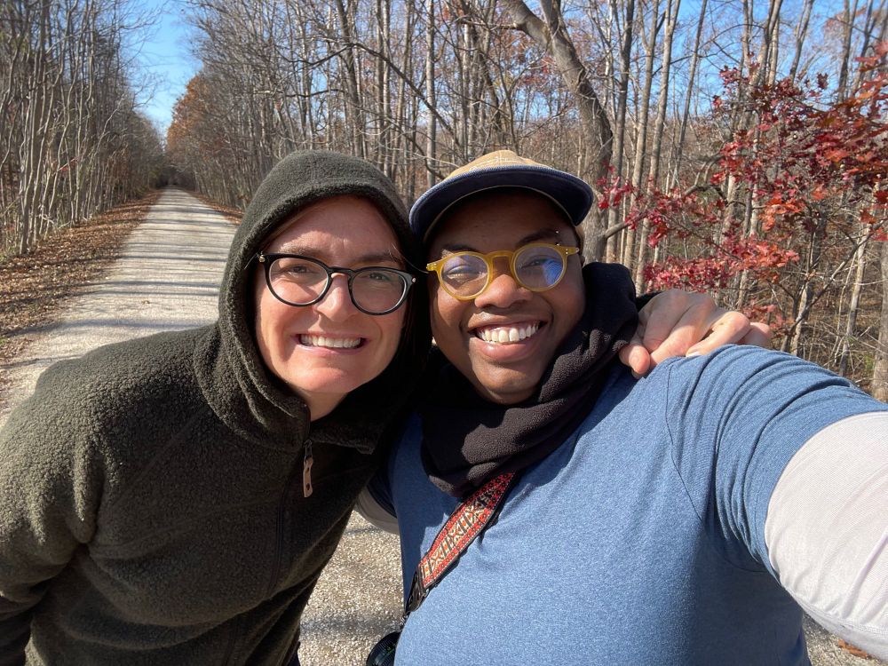 Me and my bud cheesing on the rail trail