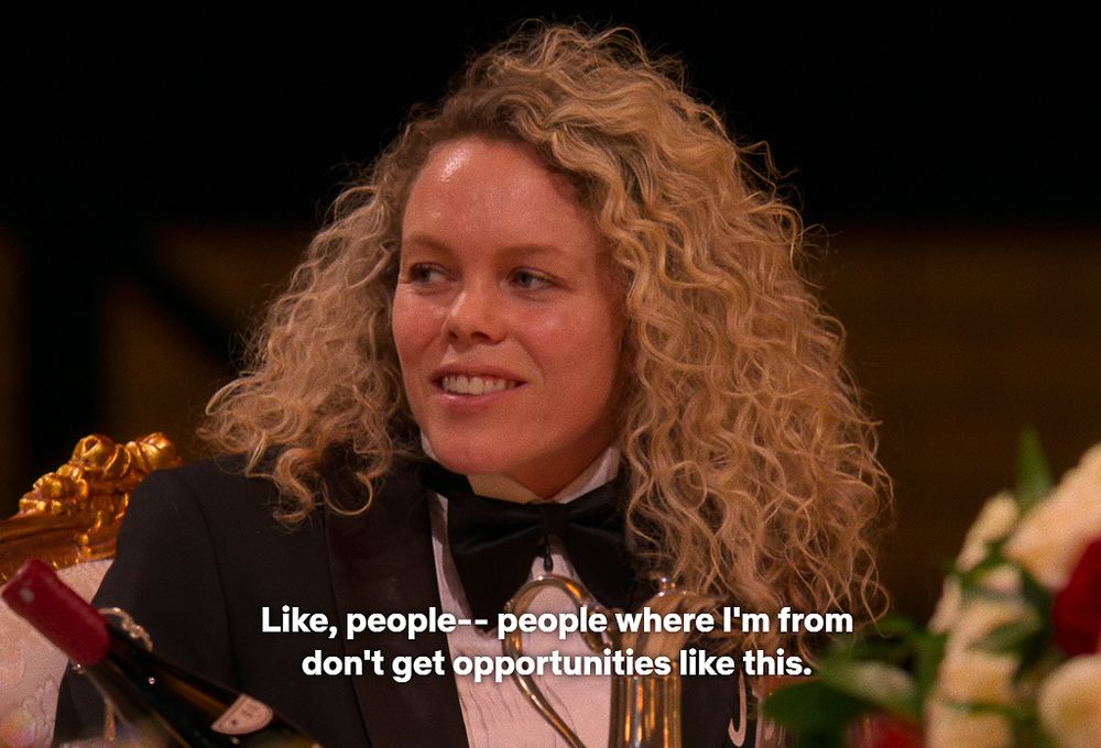 Squid Game Vanessa #017 says "people where I'm from don't get opportunities like this"