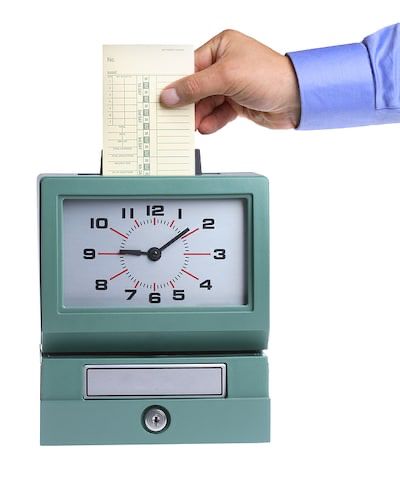 old timey time card puncher