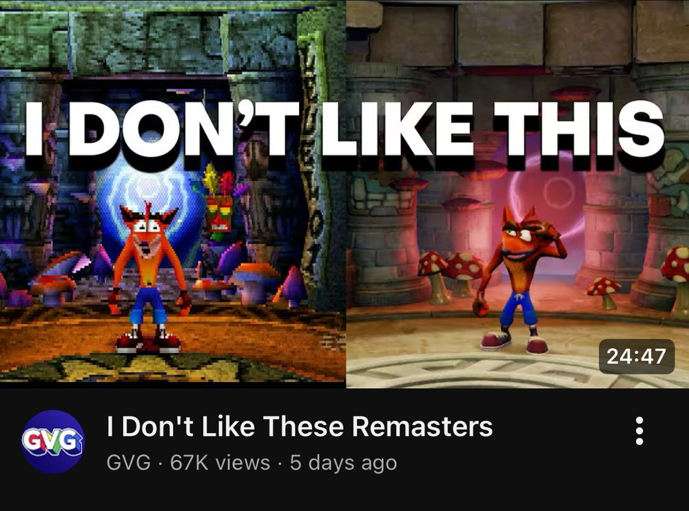 youtube video by GVG titled “I Don’t Like These Remasters”