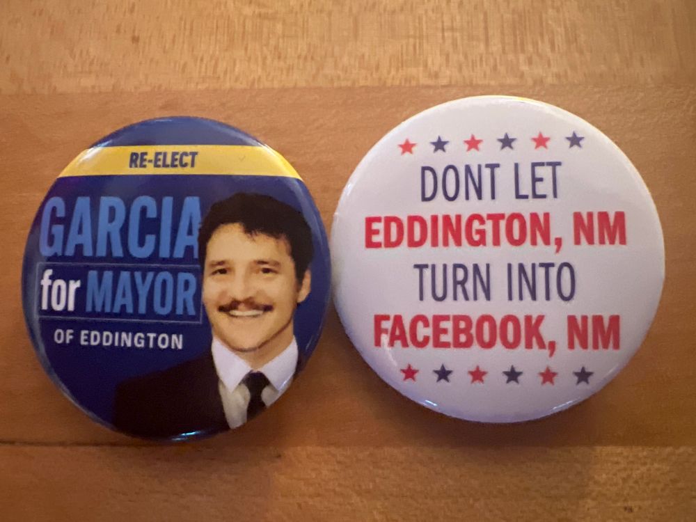 Buttons for the movie Eddington