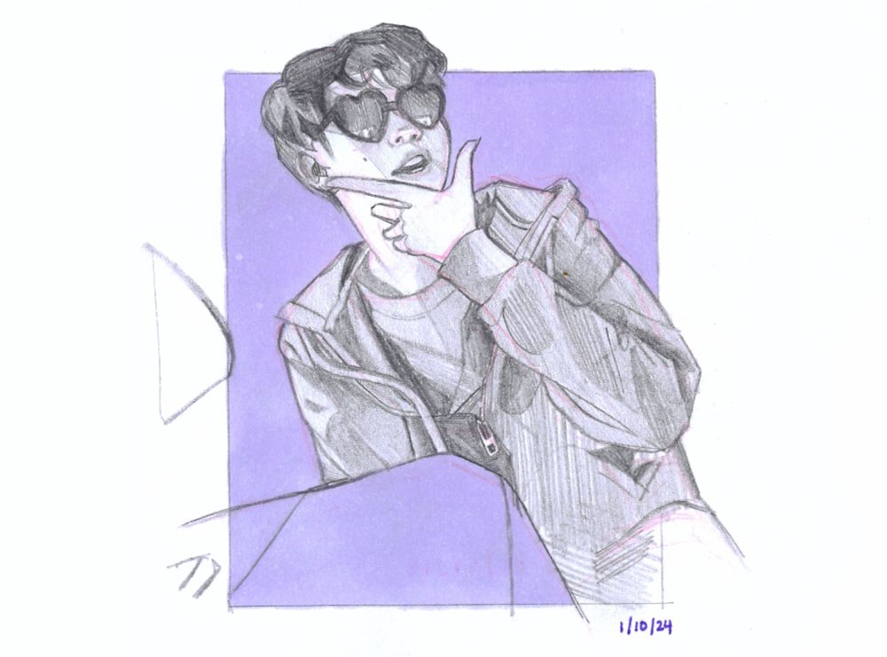 Pencil sketch of Umti, Team Liquid jungler.