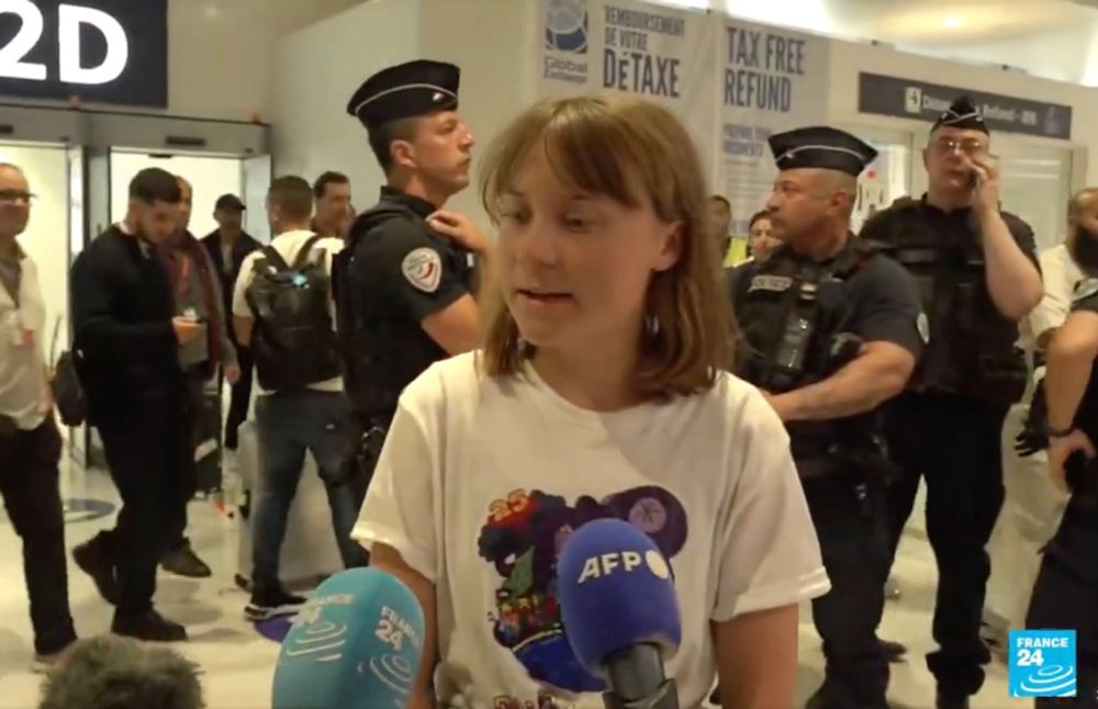 Greta Thunberg being interviewed 