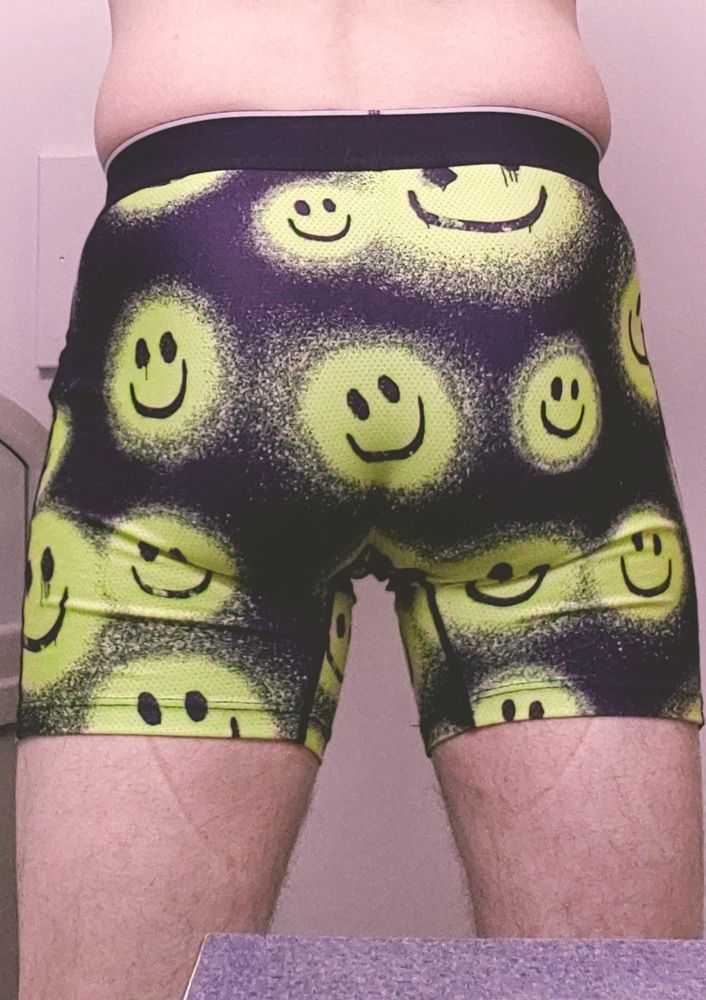 A picture of my saxx 'smiley face' underwear. With my butt inside them.