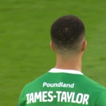 footballer with Poundland James-Taylor on his shirt