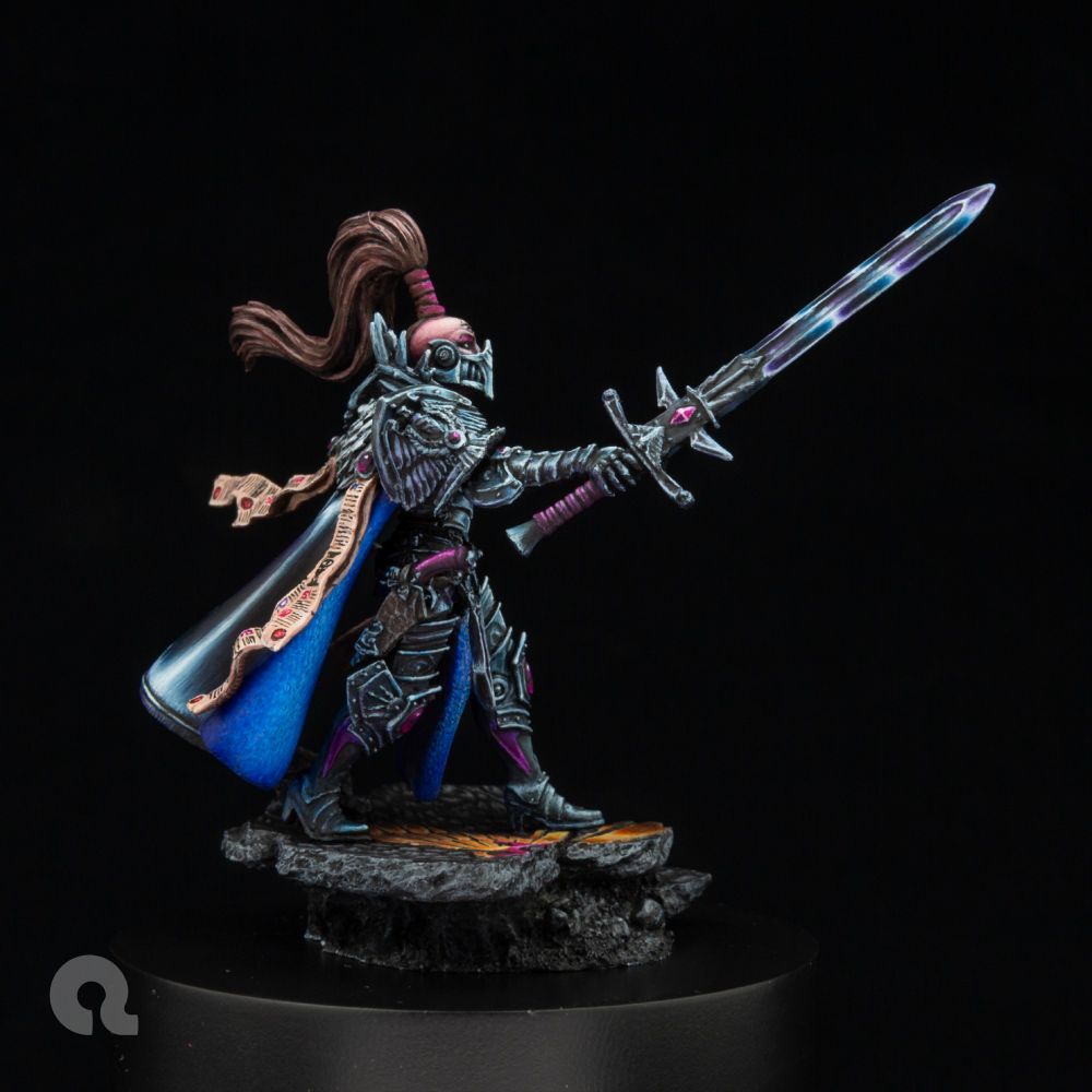 Fully painted miniature of Jenetia Krole, Knight-Commander of the Sisters of Silence during the Horus Heresy up until the Siege of Terra. - Right side view