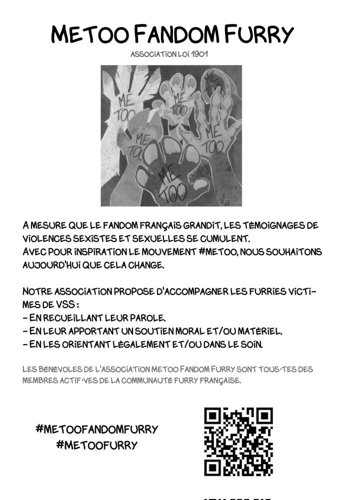 Flyer de l'association metoo fandom furry 