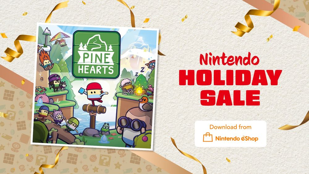 Nintendo Holiday Sale Key Art featuring Pine Hearts