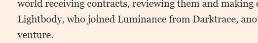 Lightbody, who joined Luminance from Darktrace