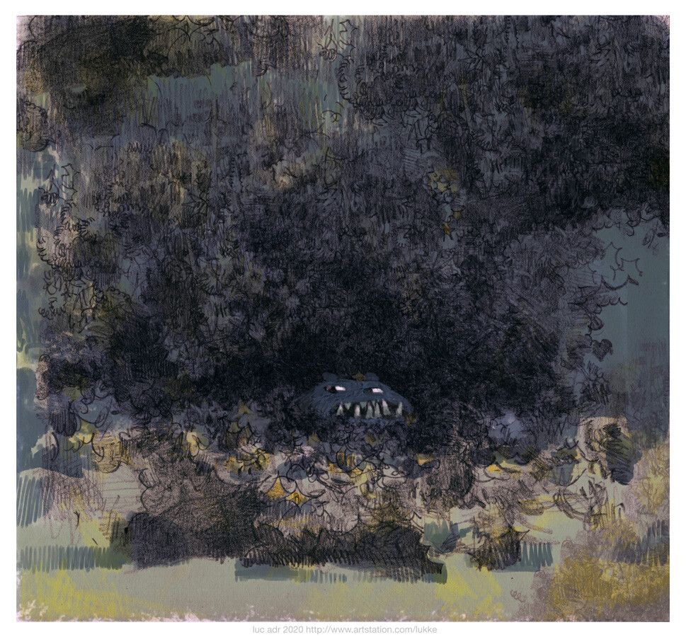 cute beast hidden in the shadows