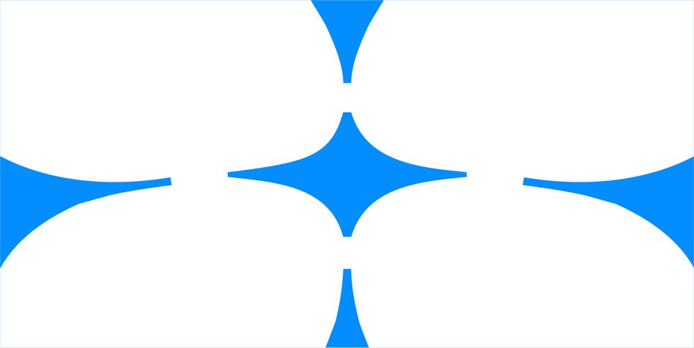 The butterfly portion of a refreshed Bluesky logo cropped closely showing the central star shape.