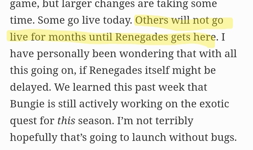 Paul Tassi talks about quality of life changes not making it until Renegades expansion