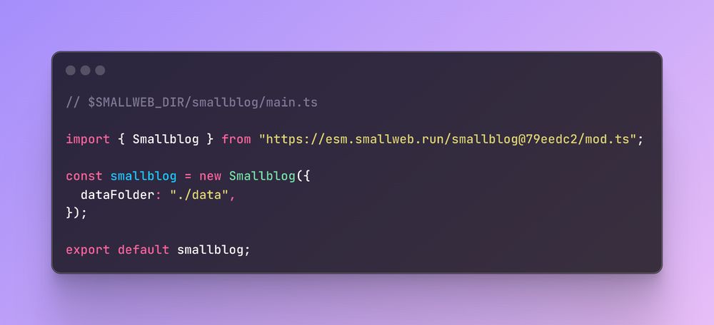 snippet showing how to reference a smallweb app from another instance