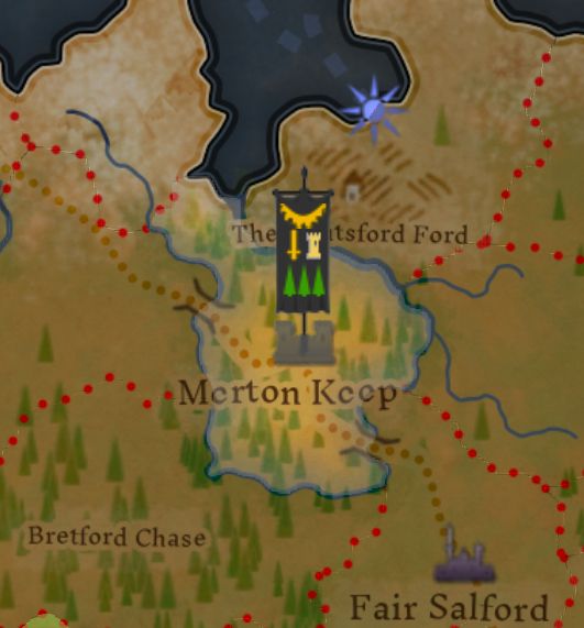 A map showing the icon for a Neutral Faction in a castle.