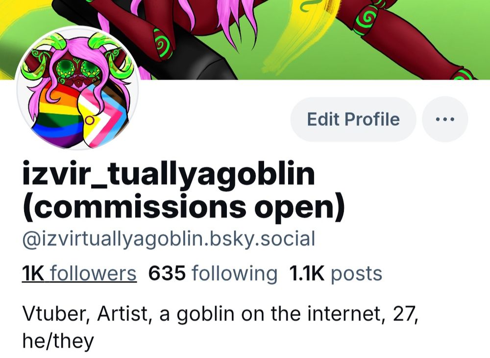 Screenshot of my profile showing 1k followers