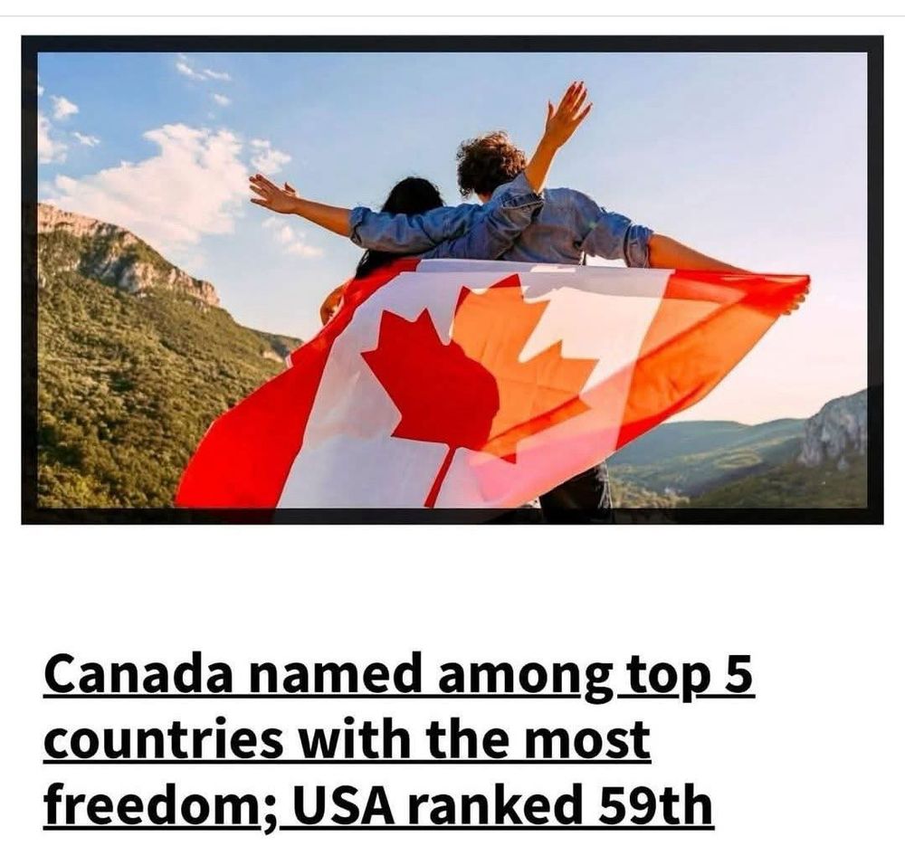 Canada named among top 5 countries with the most freedom; USA ranked 59th