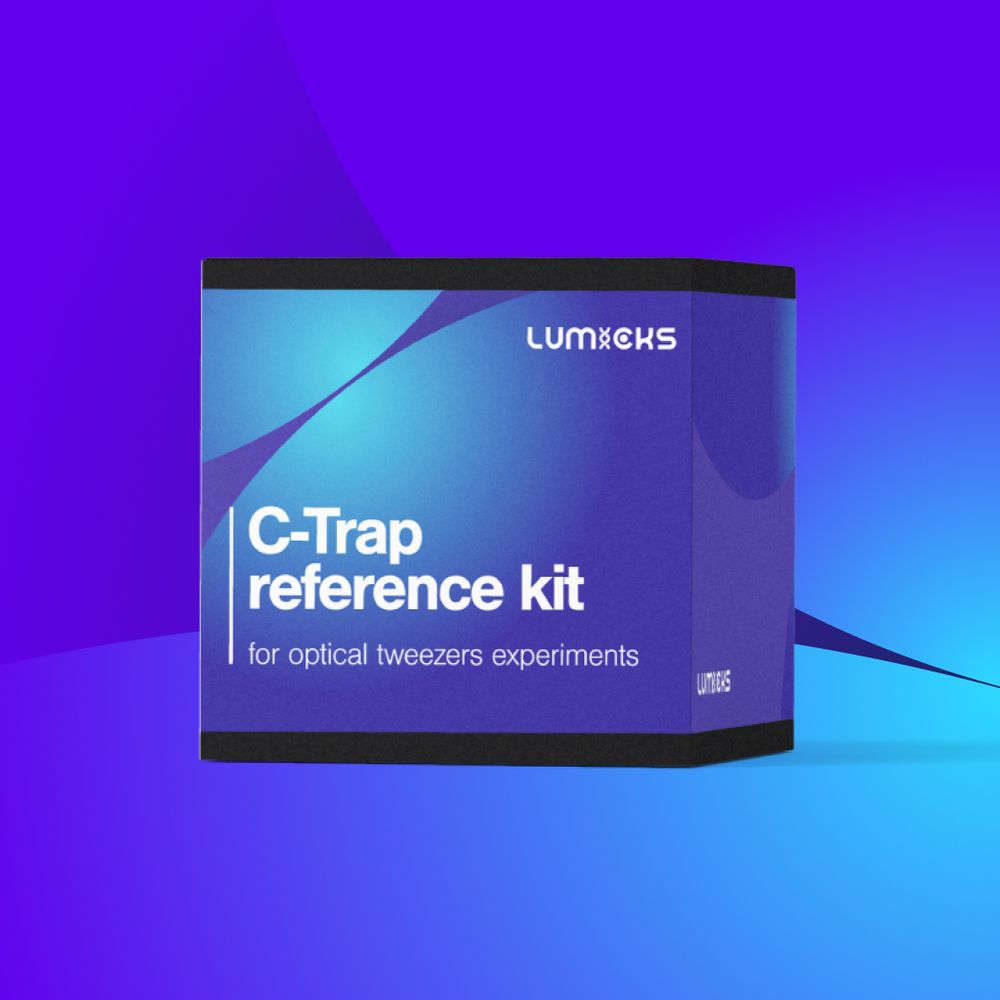 Colorful mockup of the C-Trap reference kit for optical tweezers experiments by LUMICKS