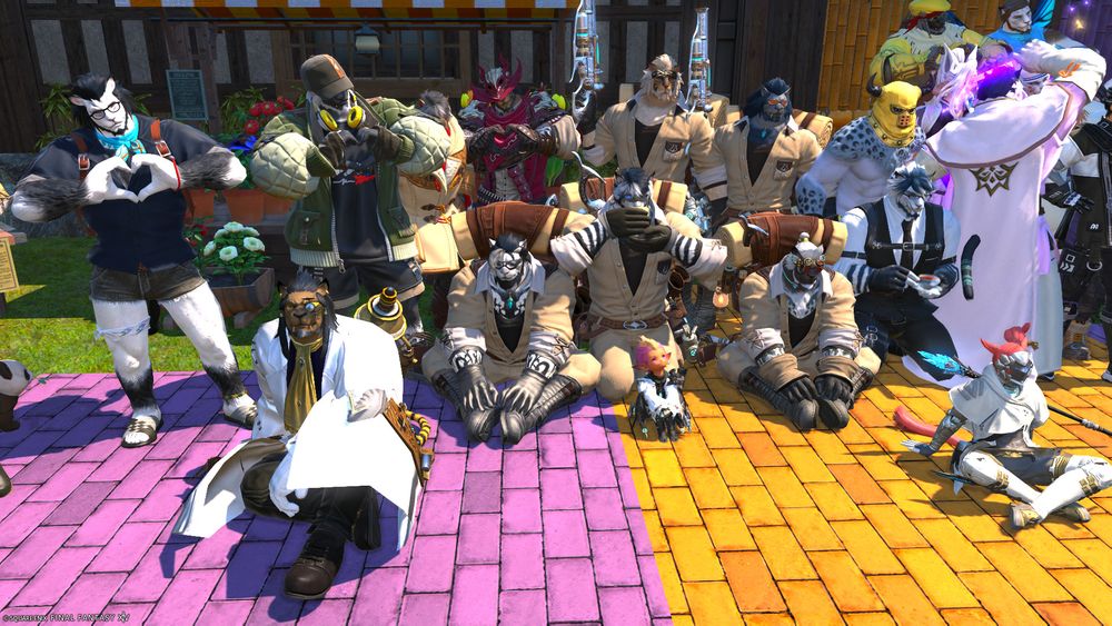 Valiant, dressed as a MAD SCIENTIST taking a pic next to the ghost busters gang