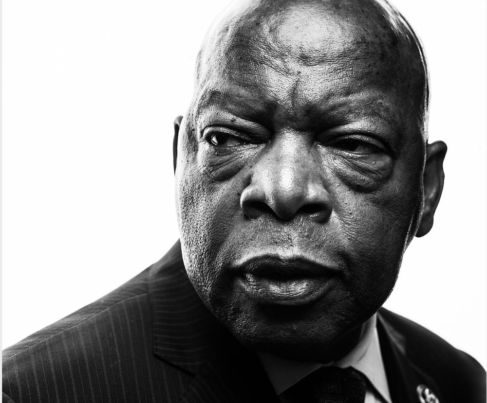 John Lewis and his quote: “Never give up. Never give in. Never become hostile... Hate is too big a burden to bear.”