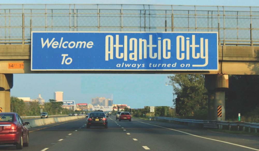 Welcome to Atlantic City sign Saints of the Asphalt book release