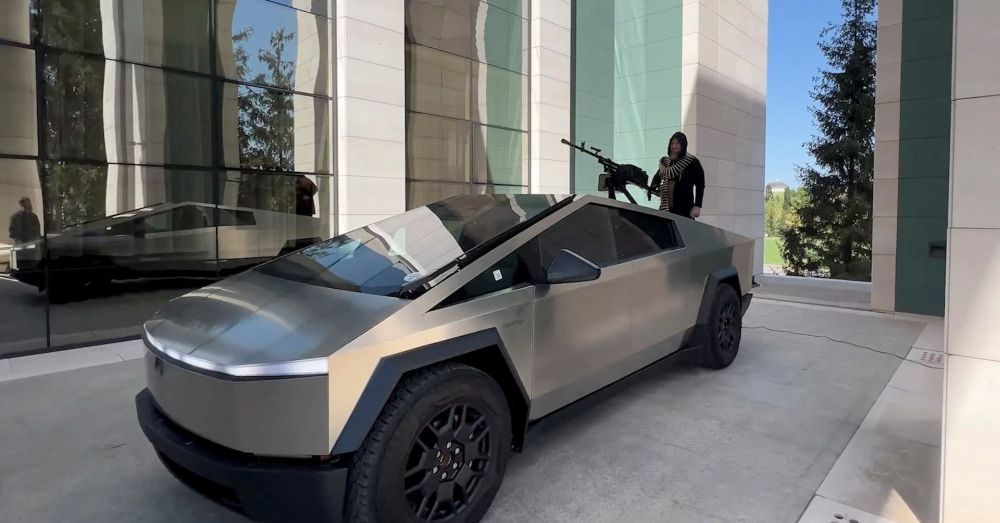 Russia's Kadyrov equips Tesla truck with machinegun for war