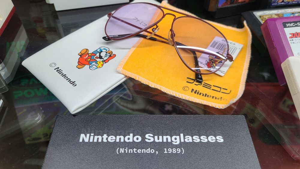 Nintendo sunglasses, 1989, as displayed in OXO Museo del Videojuego, Madrid