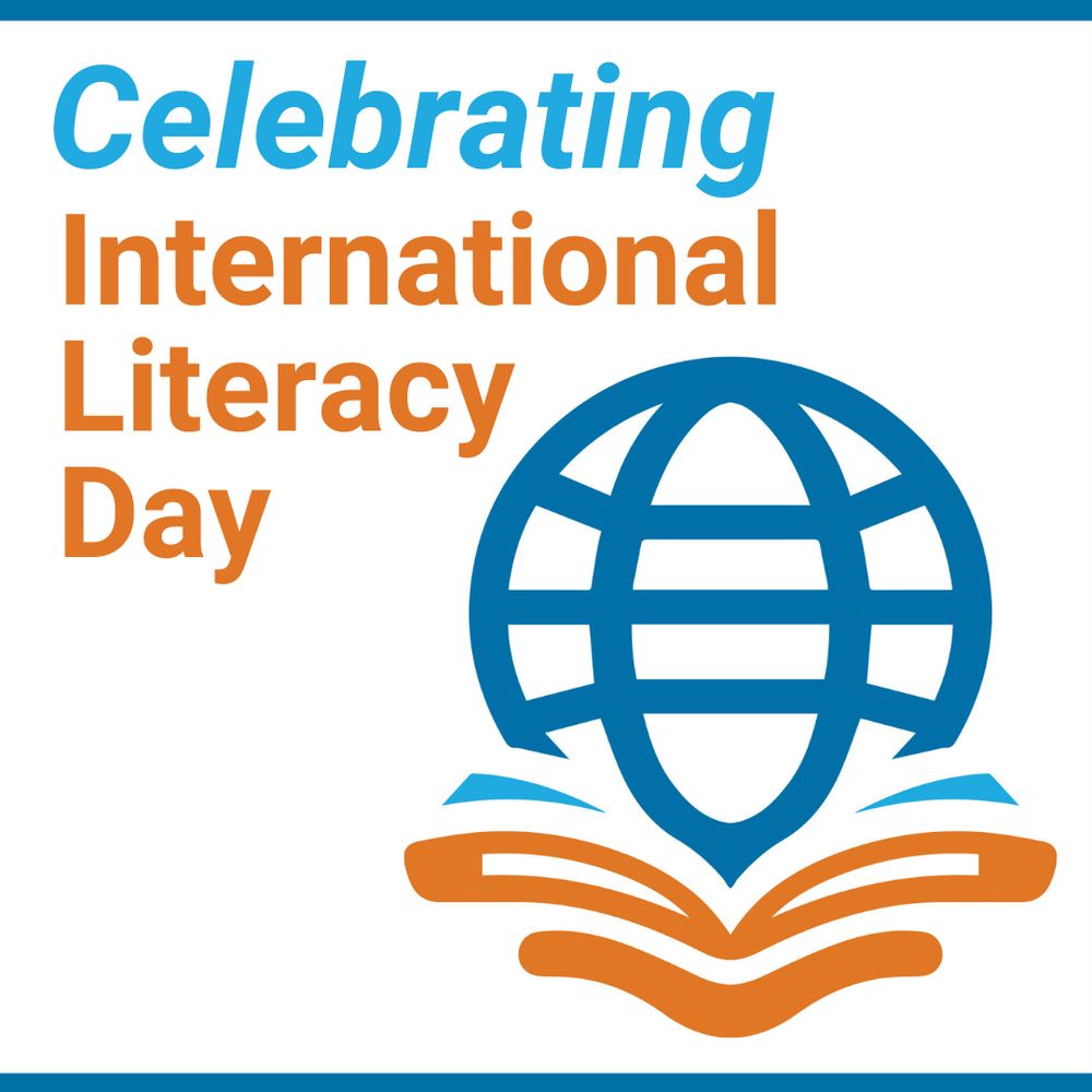 Abstract graphic of globe and text