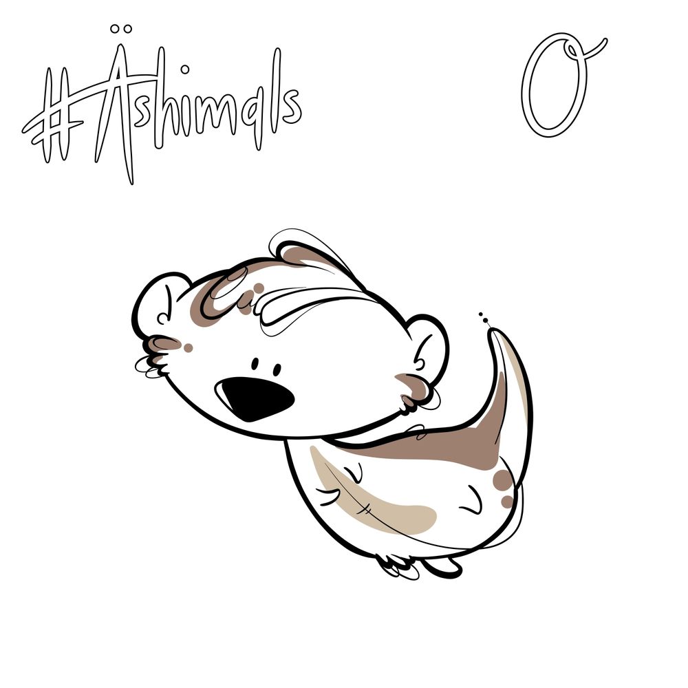 Einen Comicotter minimalistisch gemalt.