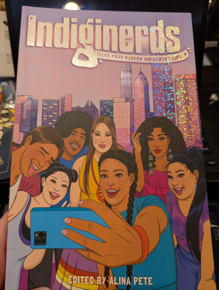 A colorful comic book cover titled "Indiginerds: Tales From Modern Indigenous Life"