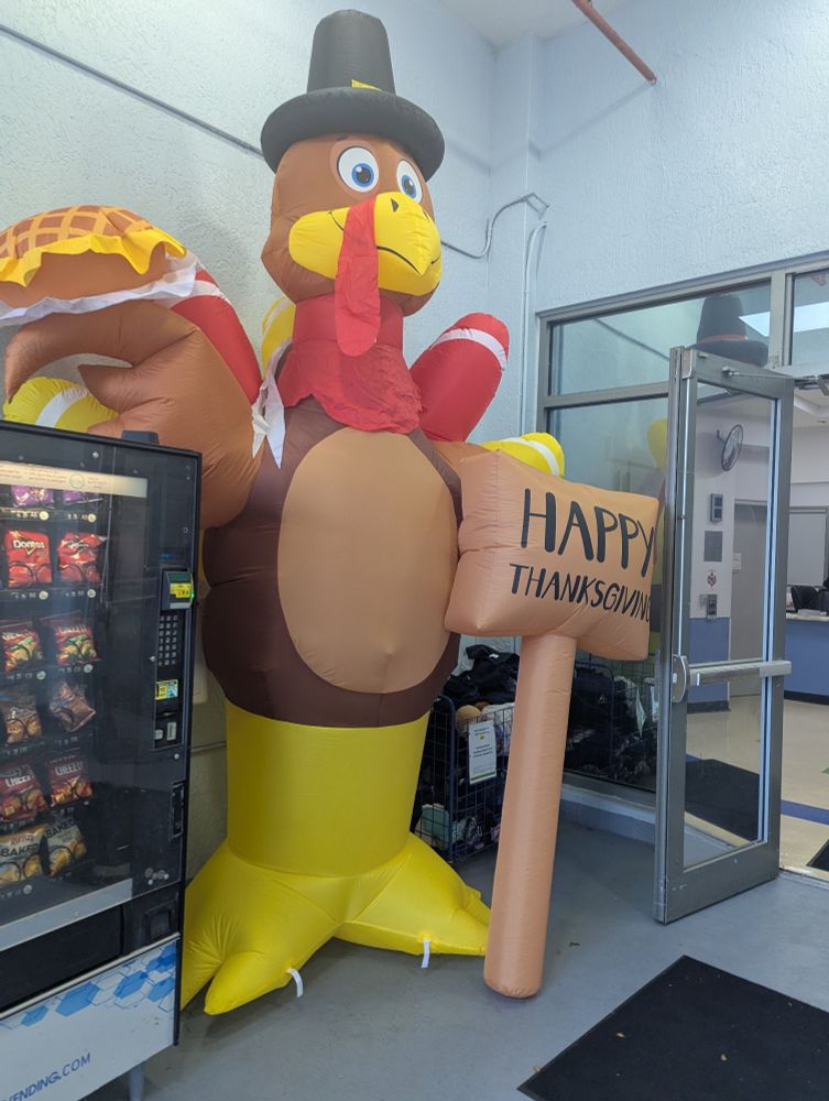 Inflatable thanksgiving turkey on display at North Shore Park Youth Center, Miami Beach 