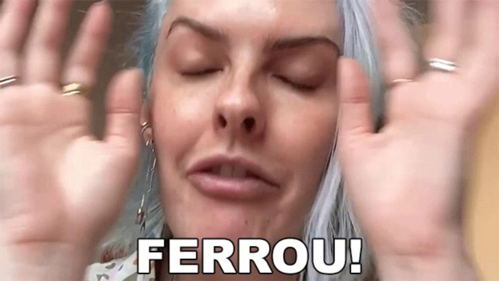 a close up of a woman 's face with the word ferrou written in white letters