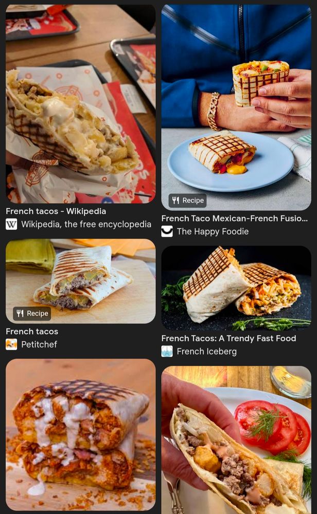 Google image result showing french tacos