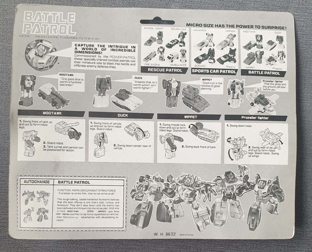 Cardback of KO Transformers Micromasters Battle Patrol