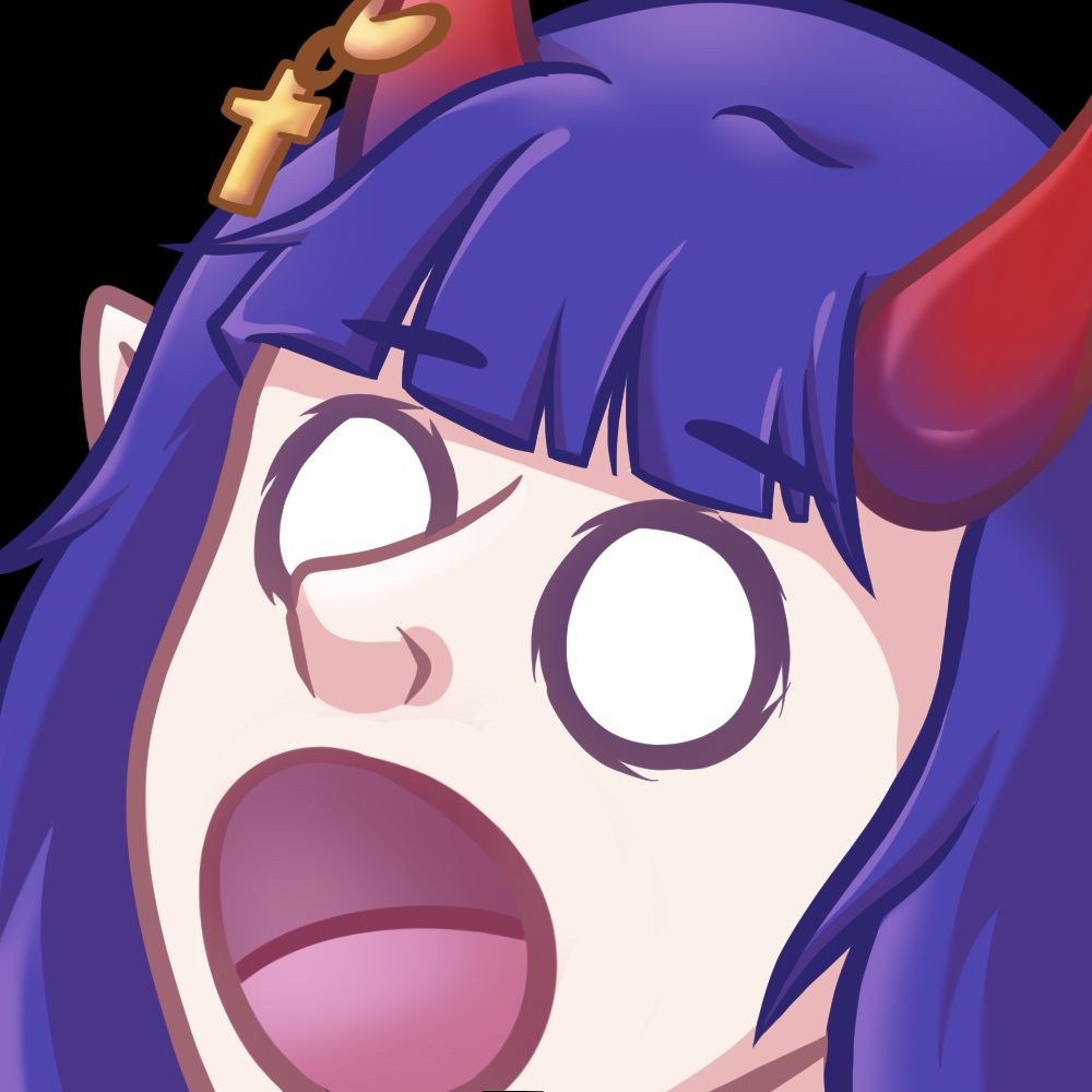 purple haired demon boy screaming into the void