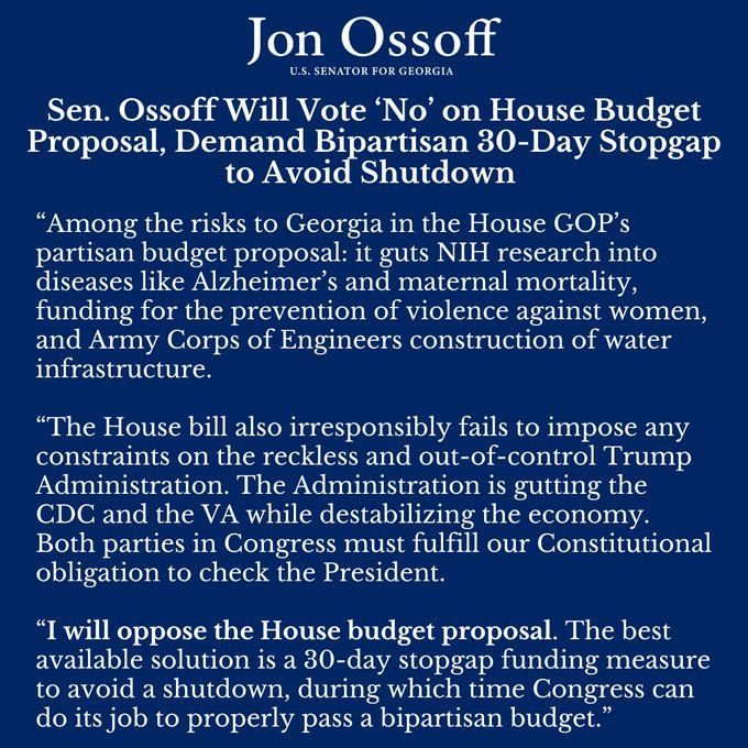 Jon Ossoff message about why he's opposing the Republican Budget.