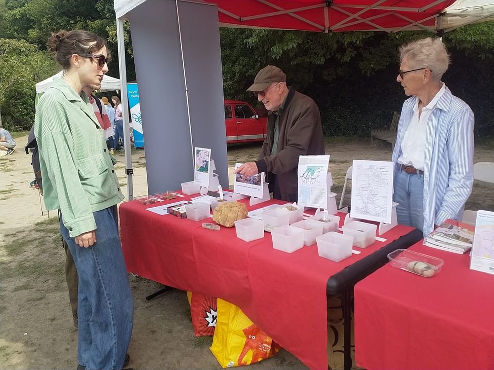 Members of London Geodiversity Partnership running today’s stall at Highgate Woods this morning