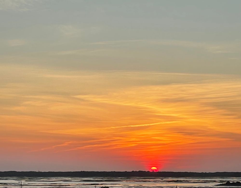 Sunset over the bay.