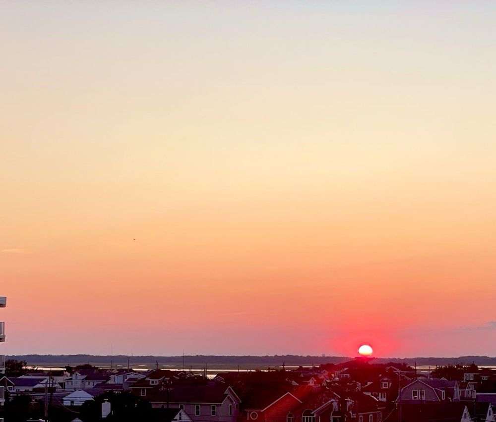 Sunset over the bay.