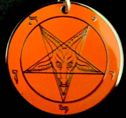 Orange inverted pentagram