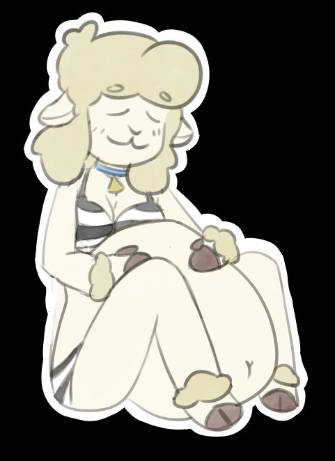 sheepie with a vore belly :3