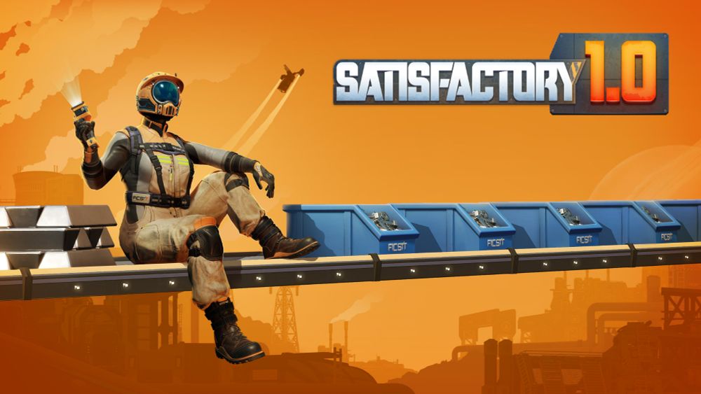 Cover art for the video game "Satisfactory"