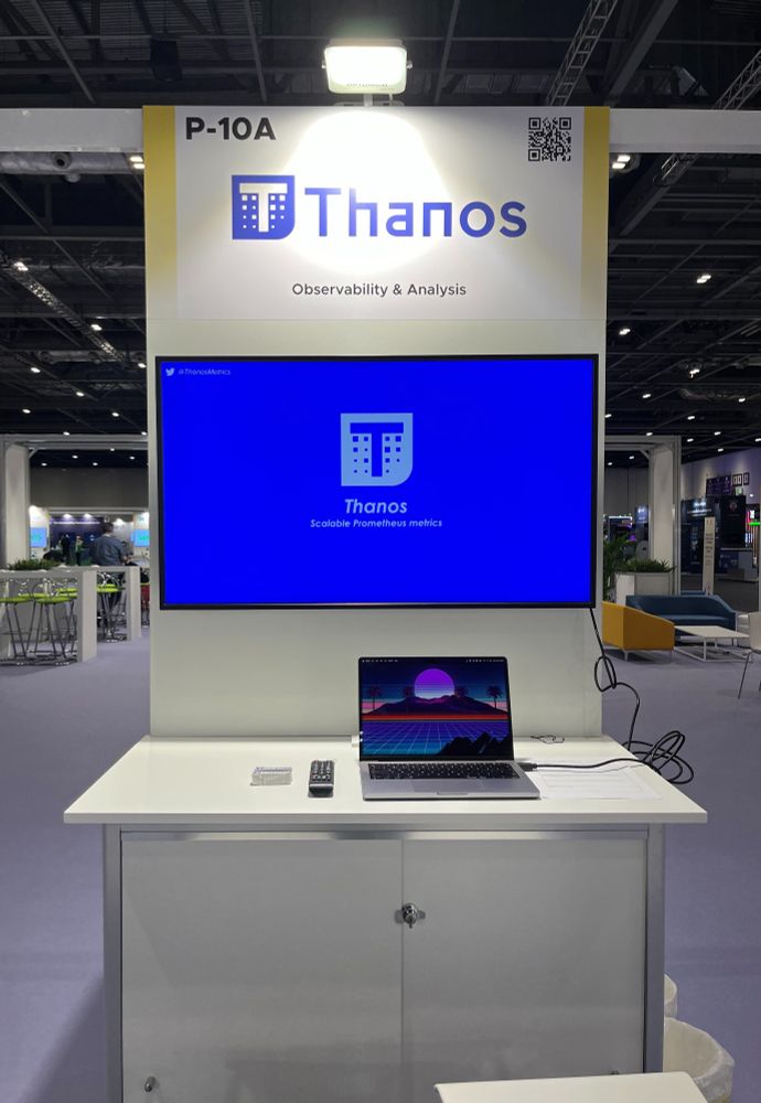 Booth 10A at the Project Pavilion, with Thanos slides loaded up!