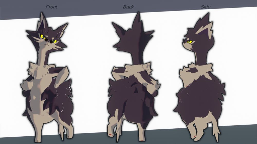 My fursona merged with Cryo from Monster Hunter stories in to VRChat avatar.