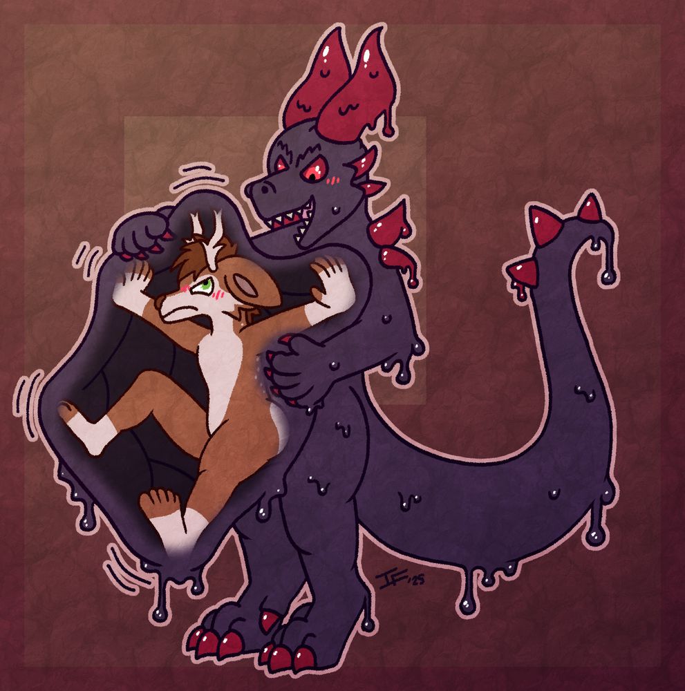 Dev with a squirming belly, Daffi squirming inside of it