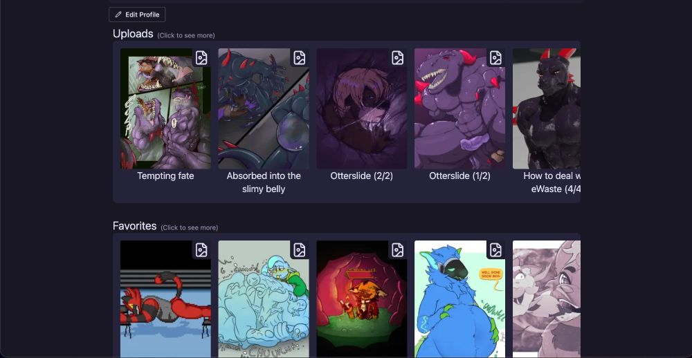 Still profile page, but down