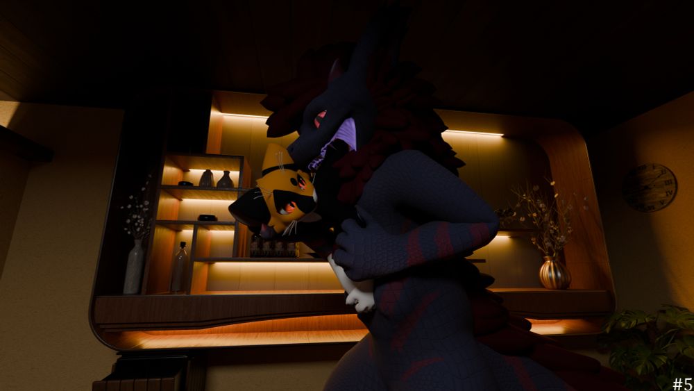 Mesko looking back at Dev as he's halfway inside of him