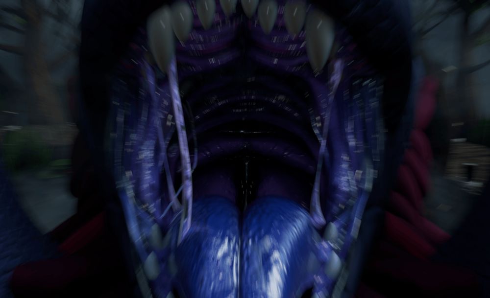 Dev!swaggon's maw as he launges at you