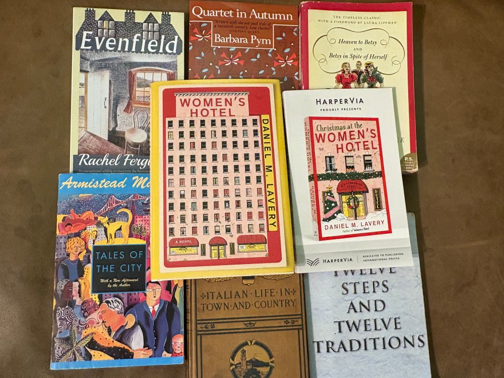 Armistead Maupin, Rachel Ferguson, Barbara Pym, Maud Hart Lovelace, AA World Services, Luigi Villari