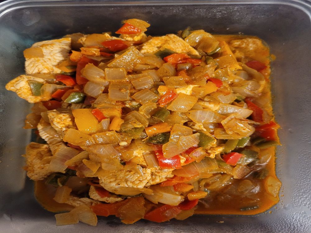 Homemade chicken fajitas. 