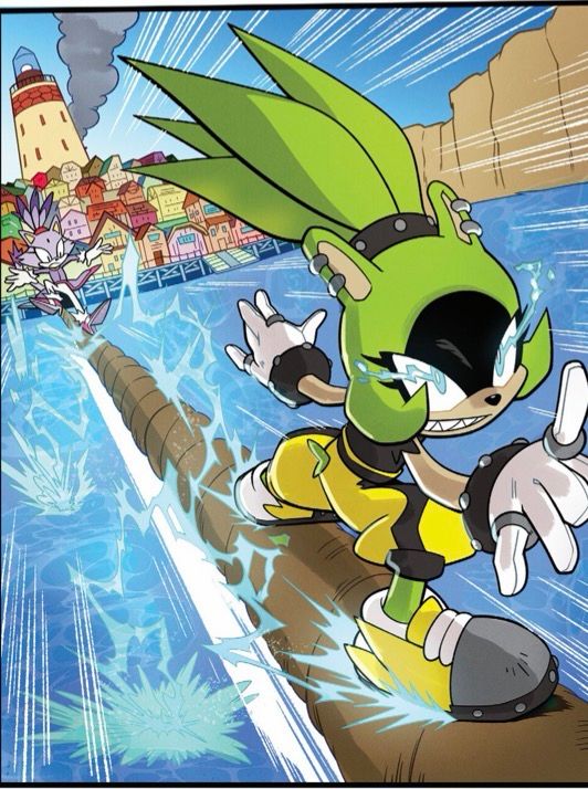 A panel from Issue 78. Surge misunderstood the plan of saving Turtleshell Island and is on her way to destroy the rest of the buoys  